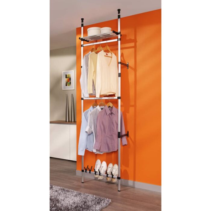 Système de garde-robe télescopique barres et étagère Aluminium – Image 2
