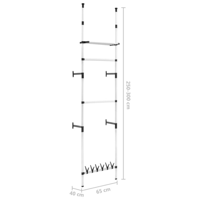 Système de garde-robe télescopique barres et étagère Aluminium – Image 8