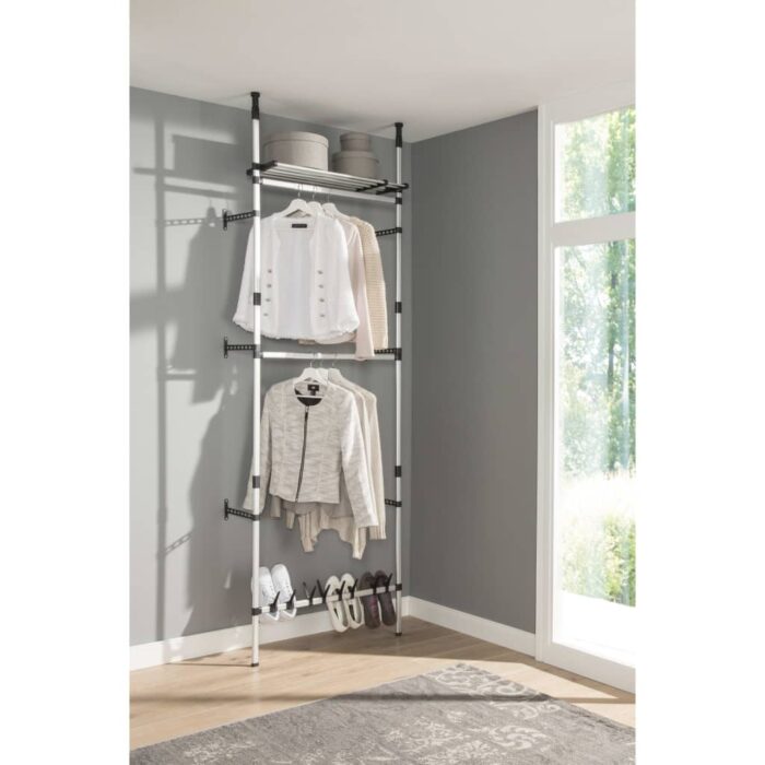 Système de garde-robe télescopique barres et étagère Aluminium – Image 3
