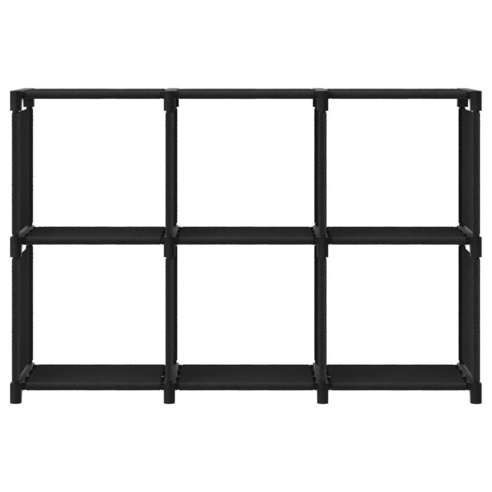 Étagère d'affichage 6 cubes Noir 103x30x72,5 cm Tissu – Image 2