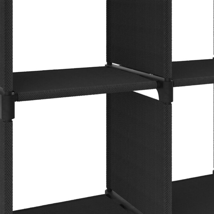 Étagère d'affichage 6 cubes Noir 103x30x72,5 cm Tissu – Image 6