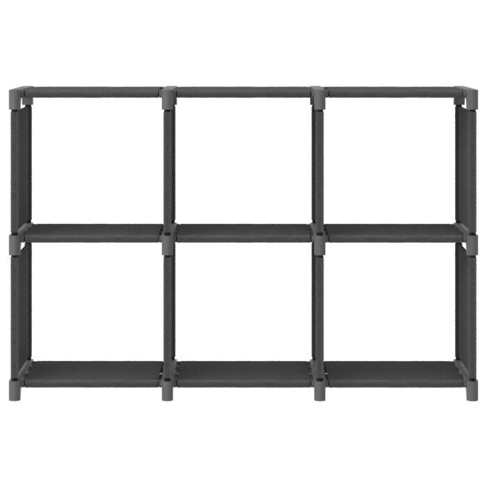 Étagère d'affichage 6 cubes Gris 103x30x72,5 cm Tissu – Image 2