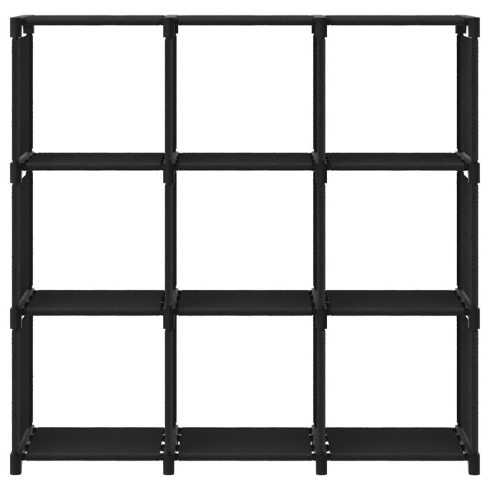 Étagère d'affichage 9 cubes Noir 103x30x107,5 cm Tissu – Image 2