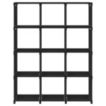 Étagère d'affichage 12 cubes Noir 103x30x141 cm Tissu – Image 2