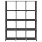 Étagère d'affichage 12 cubes Gris 103x30x141 cm Tissu – Image 2
