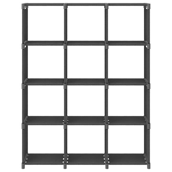 Étagère d'affichage 12 cubes Gris 103x30x141 cm Tissu – Image 2