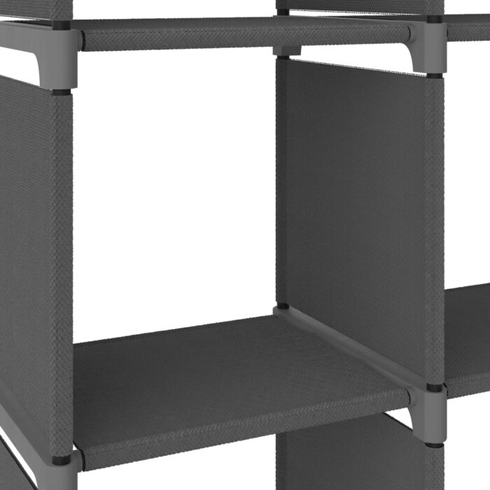 Étagère d'affichage 12 cubes Gris 103x30x141 cm Tissu – Image 6