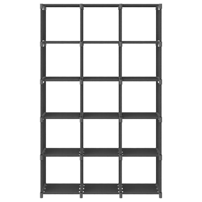 Étagère d'affichage 15 cubes Gris 103x30x175,5 cm Tissu – Image 2