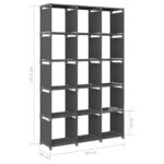 Étagère d'affichage 15 cubes Gris 103x30x175,5 cm Tissu – Image 7
