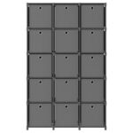 Étagère à 15 cubes avec boîtes Gris 103x30x175,5 cm Tissu – Image 2
