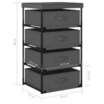 Étagère de rangement avec 4 paniers en tissu Acier Gris – Image 6