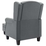 Fauteuil avec repose-pied Gris clair Tissu – Image 4
