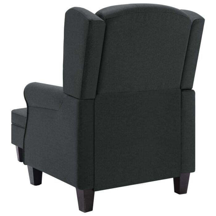Fauteuil avec repose-pied Gris foncé Tissu – Image 4