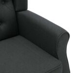 Fauteuil avec repose-pied Gris foncé Tissu – Image 5