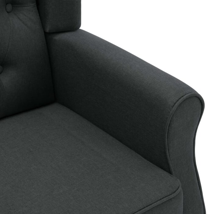 Fauteuil avec repose-pied Gris foncé Tissu – Image 5