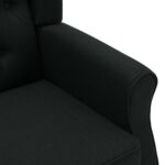 Fauteuil avec repose-pied Noir Tissu – Image 5
