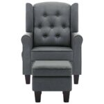 Fauteuil de massage avec repose-pied Gris clair Tissu – Image 2