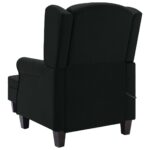 Fauteuil de massage avec repose-pied Noir Tissu – Image 4