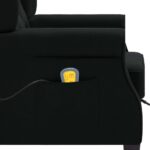 Fauteuil de massage avec repose-pied Noir Tissu – Image 6