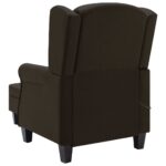 Fauteuil de massage avec repose-pied Marron foncé Tissu – Image 4