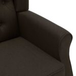 Fauteuil de massage avec repose-pied Marron foncé Tissu – Image 5
