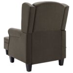 Fauteuil de massage avec repose-pied Taupe Tissu – Image 4