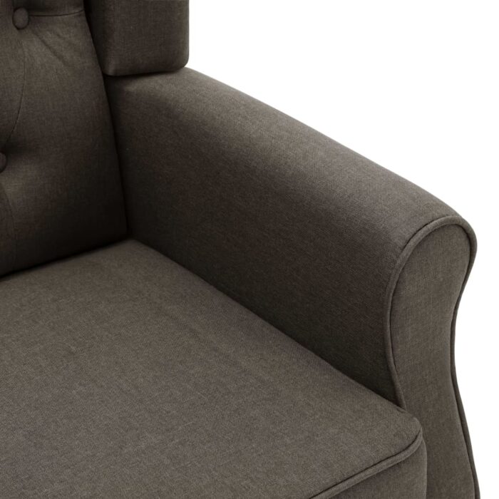 Fauteuil de massage avec repose-pied Taupe Tissu – Image 5