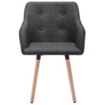Chaises à manger lot de 2 gris foncé tissu – Image 3