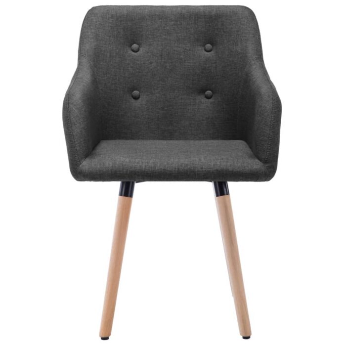 Chaises à manger lot de 2 gris foncé tissu – Image 3