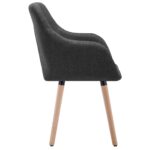 Chaises à manger lot de 2 gris foncé tissu – Image 4