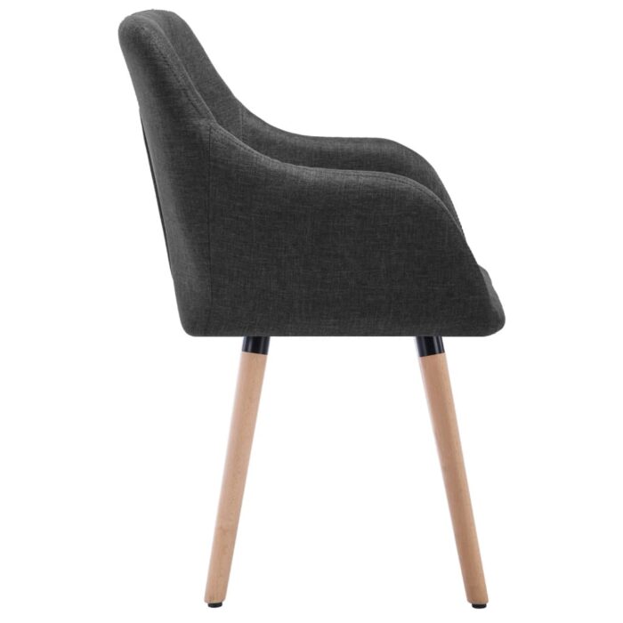 Chaises à manger lot de 2 gris foncé tissu – Image 4