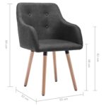 Chaises à manger lot de 2 gris foncé tissu – Image 7