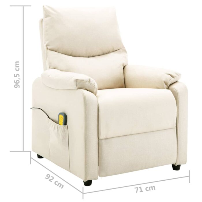 Fauteuil de massage Crème Tissu – Image 9