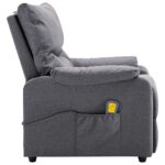 Fauteuil de massage Gris clair Tissu – Image 5