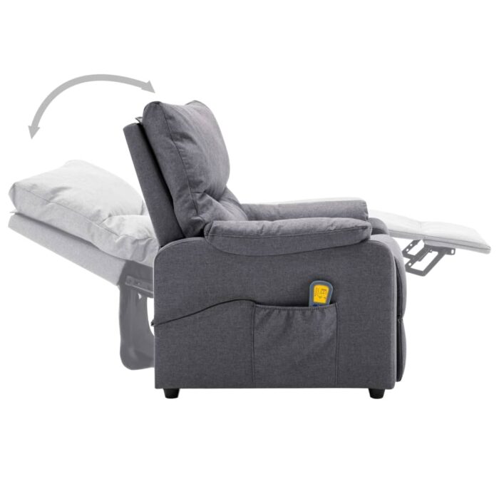Fauteuil de massage Gris clair Tissu – Image 6
