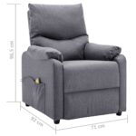 Fauteuil de massage Gris clair Tissu – Image 9