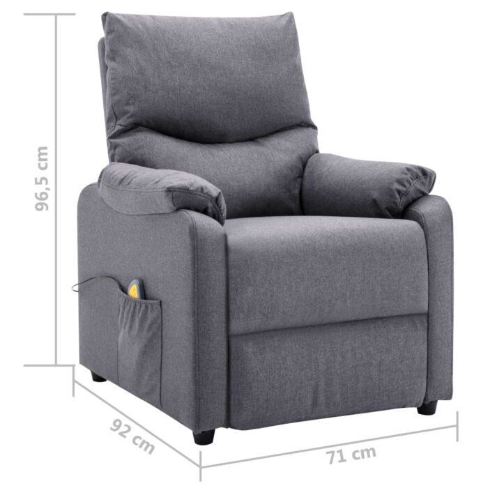 Fauteuil de massage Gris clair Tissu – Image 9