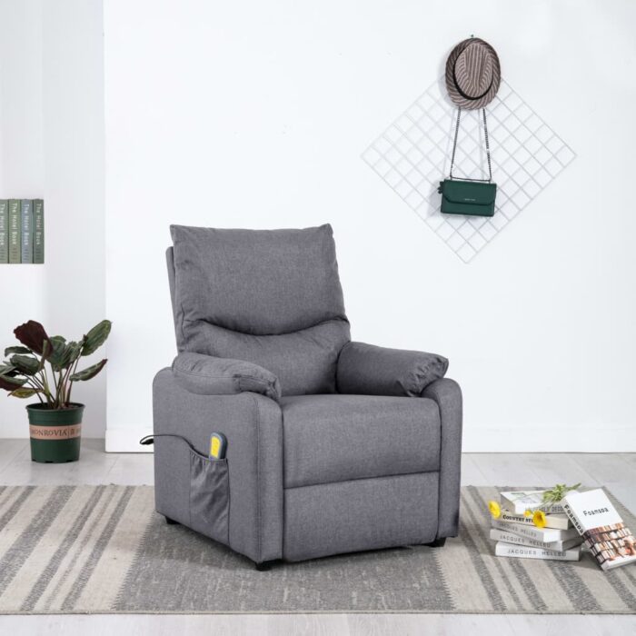 Fauteuil de massage Gris clair Tissu – Image 1