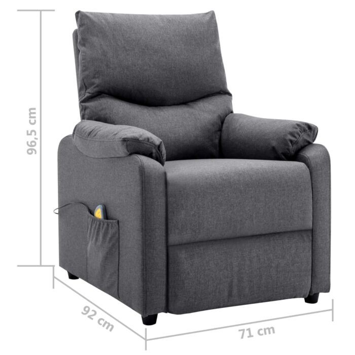 Fauteuil de massage Gris foncé Tissu – Image 9