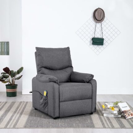 Fauteuil de massage Gris foncé Tissu