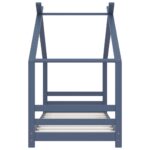 Cadre de lit d'enfant Gris Bois de pin massif 80x160 cm – Image 2