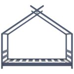 Cadre de lit d'enfant Gris Bois de pin massif 80x160 cm – Image 3