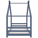 Cadre de lit d'enfant Gris Bois de pin massif 90x200 cm – Image 2