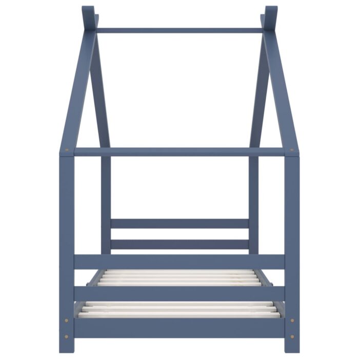 Cadre de lit d'enfant Gris Bois de pin massif 90x200 cm – Image 2