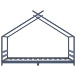 Cadre de lit d'enfant Gris Bois de pin massif 90x200 cm – Image 3