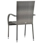 Chaises empilables d'extérieur lot de 6 Gris Résine tressée – Image 5