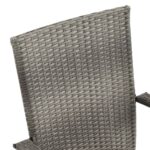 Chaises empilables d'extérieur lot de 6 Gris Résine tressée – Image 6