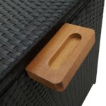 Boîte de rangement de jardin noir 120x65x61 cm résine tressée – Image 6