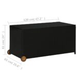 Boîte de rangement de jardin noir 120x65x61 cm résine tressée – Image 7