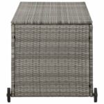 Boîte de rangement de jardin gris clair 120x65x61 cm rotin – Image 3